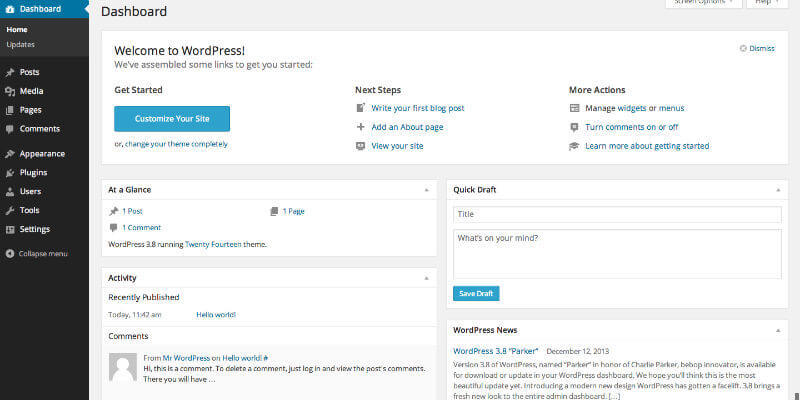 customise the WordPress Dashboard